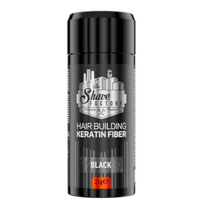 FIBRA CAPILAR CON KERATINA 21GRAMOS BLACK, THE SHAVE FACTORY